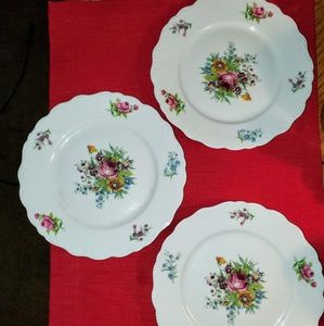 3 Beautiful Floral Limoge France Plates